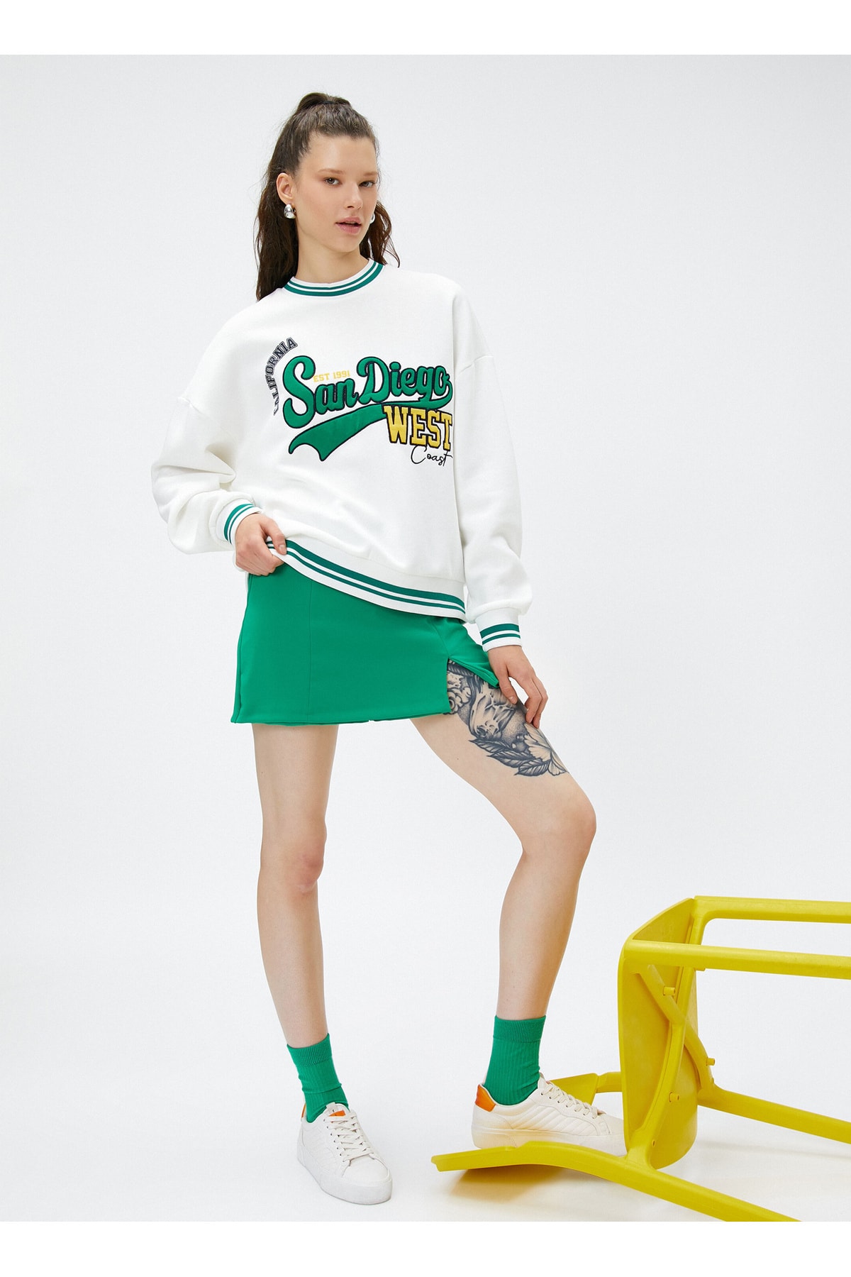 Снимка на Koton 4wal10018ik 010 Ecru Girls' Cotton Jersey Sweatshirt
