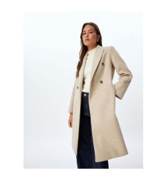 Снимка на Koton Double Breasted Long Cashmere Coat with Hidden Pockets