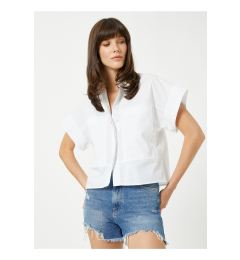 Снимка на Koton Standard Shirt Collar Plain Off-White Women's Shirt 3sak60018pw