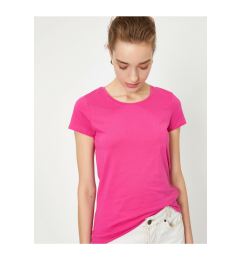 Снимка на Koton Women's Pink Standard Fit Crew Neck Basic T-Shirt.