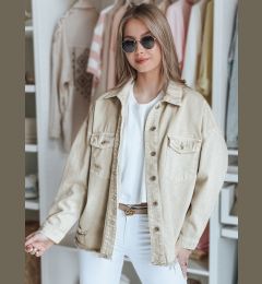Снимка на Kurtka damska jeansowa oversize JUSTDEM beżowa Dstreet