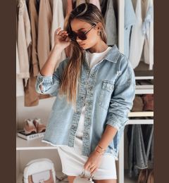 Снимка на Kurtka damska jeansowa oversize TONACIO niebieska Dstreet