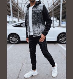 Снимка на Kurtka męska jeansowa szara z kapturem Dstreet