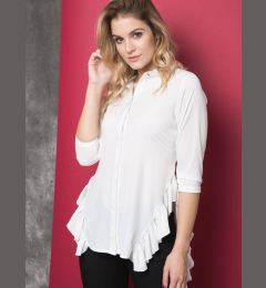 Снимка на La Diva shirt decorated with frills on the sides white