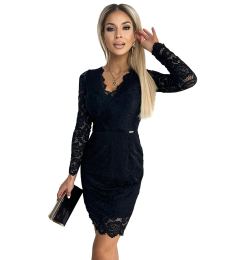 Снимка на Lace dress with long sleeves and neckline Numoco