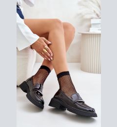 Снимка на Lacquered loafers women's with D&A decoration black