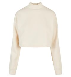 Снимка на Ladies Cropped Oversized Sweat High Neck Crew whitesand