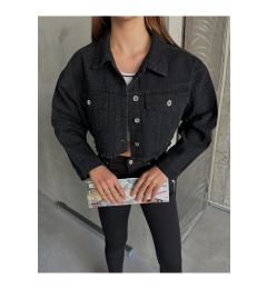 Снимка на Laluvia Black Strass Stone Jean Jacket