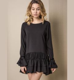 Снимка на LEMONADE DRESS WITH VELVET RIBBONS AT THE SLEEVES BLACK