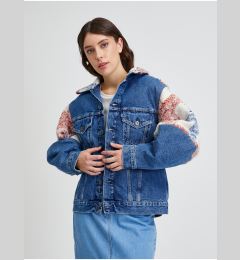 Снимка на Levi&#39;s Beige-Blue Women&#39;s Plaid Denim Jacket Levi&#39;s® Wedge - Women