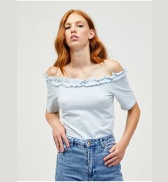 Снимка на Light Blue Off-the-Shoulder Crop Top Pieces Leah - Women's