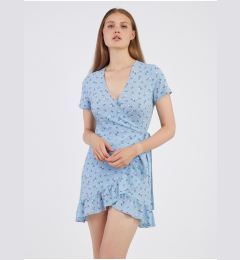Снимка на Light blue women's floral wrap dress Noisy May Clara - Women's