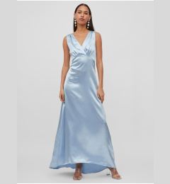 Снимка на Light blue women's satin maxi dress VILA Sittas - Women's