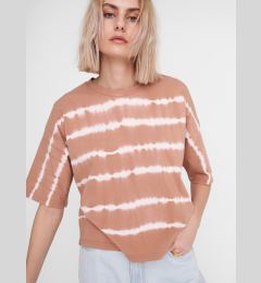 Снимка на Light Brown Patterned Loose T-Shirt Noisy May Buster - Women