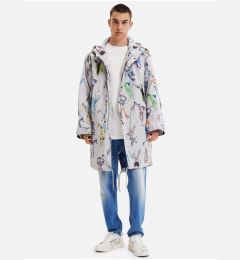 Снимка на Light gray men's patterned parka with detachable insert Desigual Fele - Men
