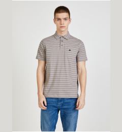 Снимка на Light gray striped polo shirt LERROS - Men