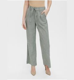 Снимка на Light green striped wide trousers VERO MODA Serena - Women's