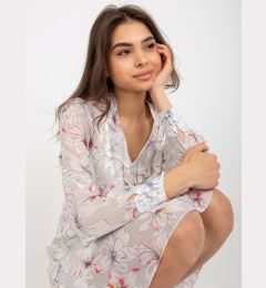 Снимка на Light grey dress with print and ruffle