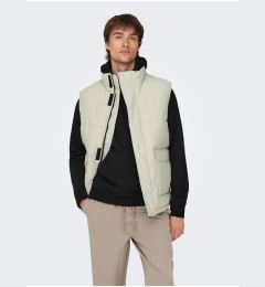 Снимка на Light grey men's quilted vest ONLY & SONS Carl - Men's