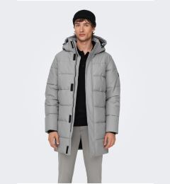 Снимка на Light grey men's quilted winter coat ONLY & SONS Carl - Men's
