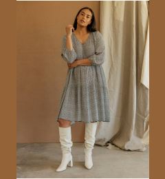 Снимка на Light grey women's patterned dress Fransa - Women's
