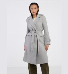 Снимка на Light grey women's striped coat with wool blend Noisy May Leony - Women's