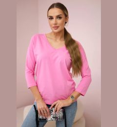 Снимка на Light pink blouse with a V-neck