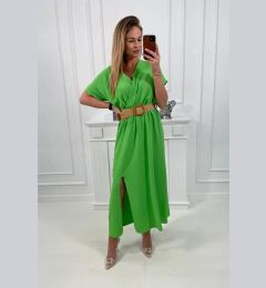 Снимка на Long dress with a decorative belt in light green color