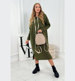 Снимка на Long dress with a hood in khaki color