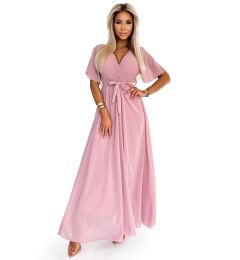Снимка на Long dress with a pleated neckline and Numoco ties