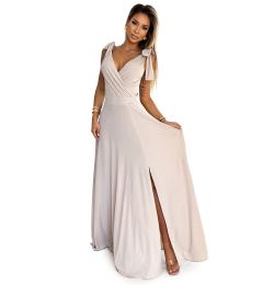 Снимка на Long dress with neckline and tie at the shoulders Numoco