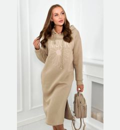 Снимка на Long insulated dress with light beige embroidery