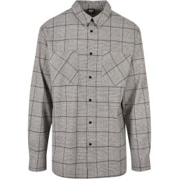Снимка на Long oversized plaid grey-black shirt