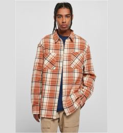 Снимка на Long oversized shirt with checkered leaves softseagrass/red