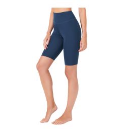 Снимка на LOS OJOS Women's Navy Blue High Waist Compression Cycling Shorts Sports Leggings