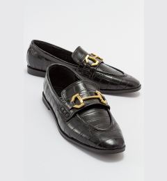 Снимка на LuviShoes JETLA Women's Black Loafers with Print