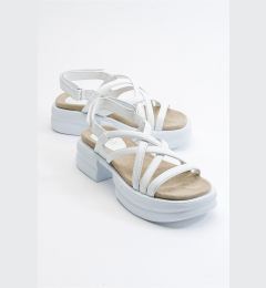Снимка на LuviShoes Senza Women's White Skin Genuine Leather Sandals