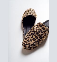 Снимка на LuviShoes Women's Brown Genuine Leather Leopard Slippers