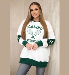 Снимка на Malibu insulated sweatshirt ecru + dark green