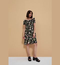 Снимка на Marisse Dress With A Floral Motif L-Su-3757 Black