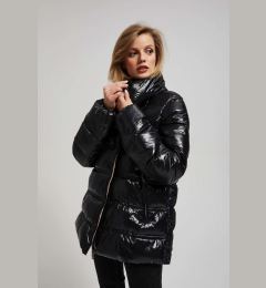 Снимка на Marisse Short Quilted Black Jacket With A Hood