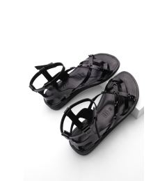 Снимка на Marjin Women's Genuine Leather Eva Sole Flip Flops Daily Sandals Renta black