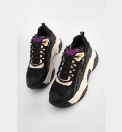 Снимка на Marjin Women's High-Sole Sneaker Lace-Up Leopard Detail Sneakers Desya black.