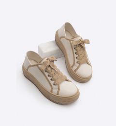 Снимка на Marjin Women's Sneaker Thick Soled Lace-Up Sports Shoes Timole Beige