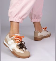 Снимка на marka niezdefiniowana Beige canvas sneakers with colorful laces Bekki