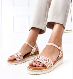 Снимка на marka niezdefiniowana Beige Crochet Wedge Sandals Versala