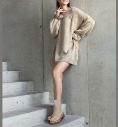 Снимка на marka niezdefiniowana Beige dress with ruched sleeves Najeta