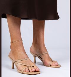 Снимка на marka niezdefiniowana Beige elegant heeled slides Kapilon