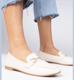 Снимка на marka niezdefiniowana Beige elegant moccasins with rhinestones Banzao