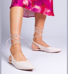 Снимка на marka niezdefiniowana Beige flat pumps made of eco-leather Terry